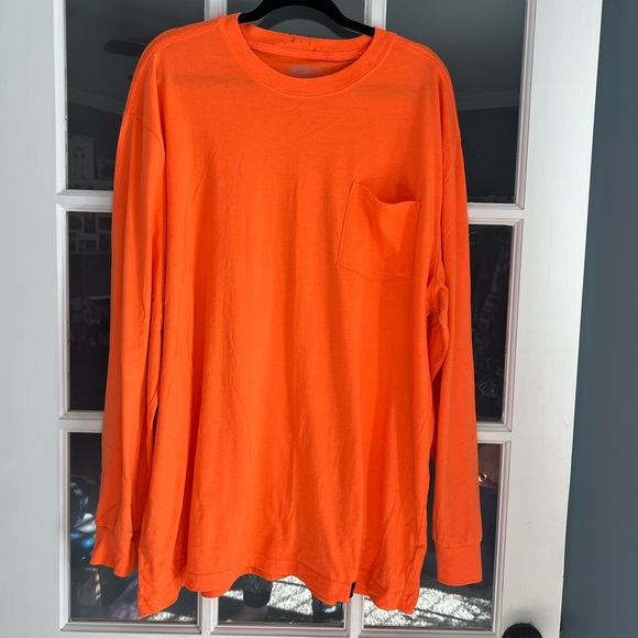 Safety orange dickies long sleeve pocket tee - Picture 1 of 6